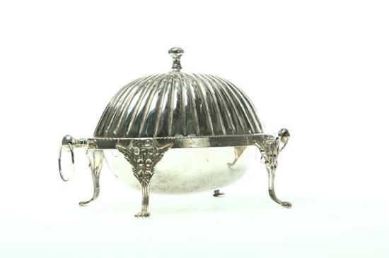 Appraisal: SILVER PLATE SERVING DISH European late th century Footed base