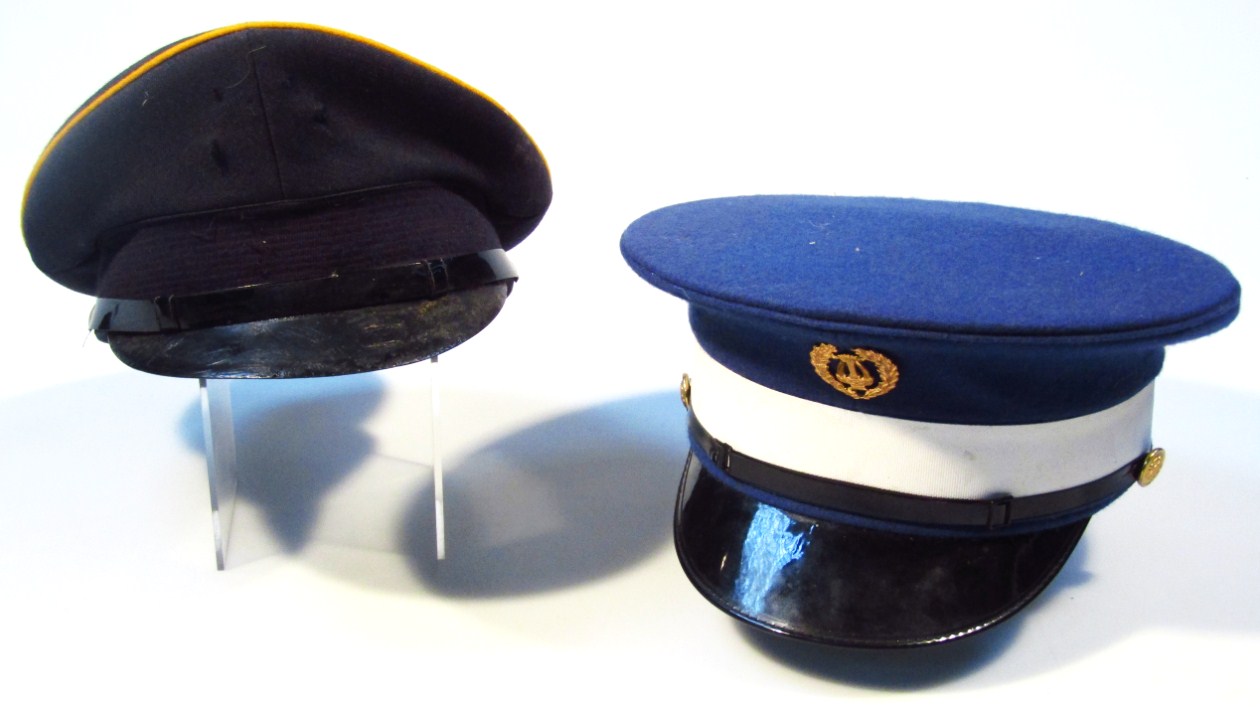 Appraisal: Two modern officer's caps one with white band and gilt