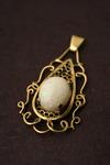 Appraisal: PENDANT - Hand crafted K gold setting with large oval