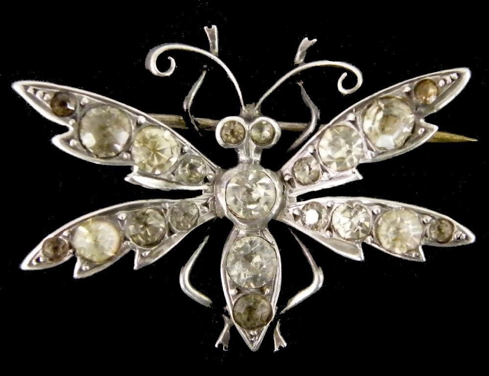 Appraisal: Silver paste set butterfly brooch marked mm