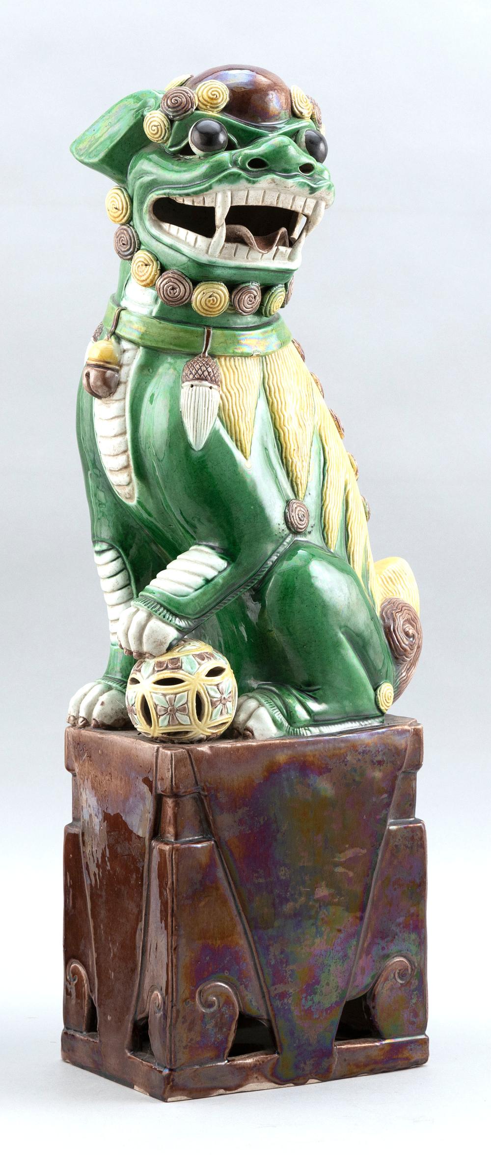 Appraisal: CHINESE FAMILLE VERTE PORCELAIN FU LION CIRCA HEIGHT CHINESE FAMILLE