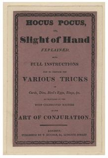 Appraisal: Frontispiece Hocus Pocus or Slight of Hand Explained London T