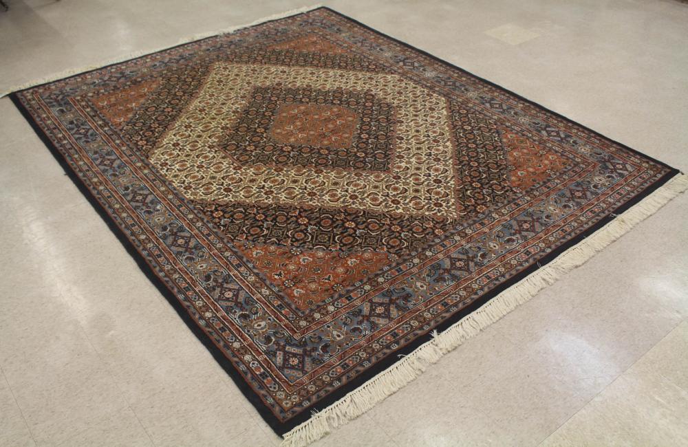 Appraisal: HAND KNOTTED ORIENTAL CARPET Indo-Bijar overall Herati motif across superimposed