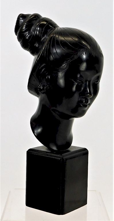 Appraisal: Marc Laguey Asian Beauty Bronze Bust Statue Marc Laguey Asian