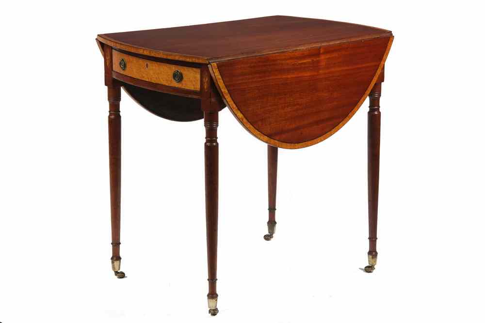 Appraisal: SHERATON PEMBROKE TABLE - Diminutive Sheraton Pembroke Table in mahogany