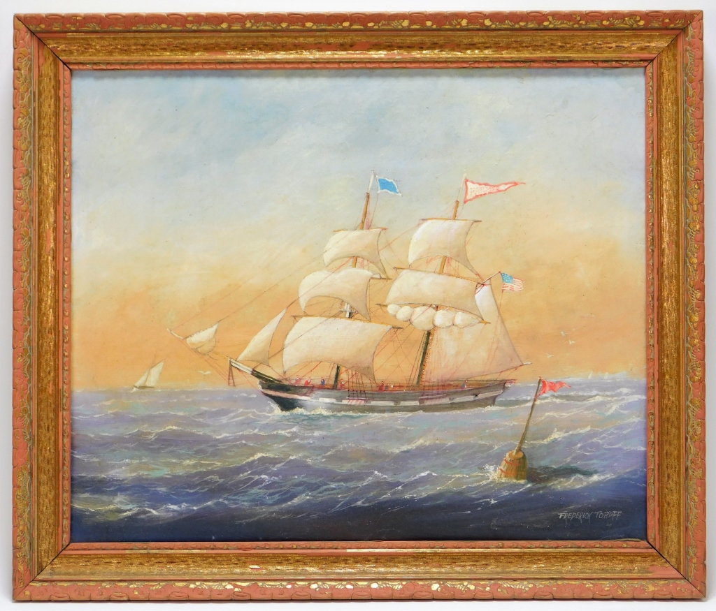 Appraisal: C AMERICAN IMPRESSIONIST MARITIME PAINTING United States th CenturyDepicts a