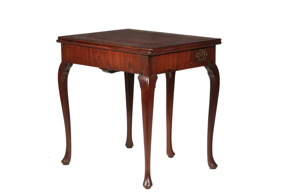 Appraisal: GAME TABLE - Queen Anne Mahogany Writing or Game Table