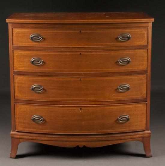 Appraisal: Biggs Federal style inlaid mahogany chest of drawers four-drawer arrangement