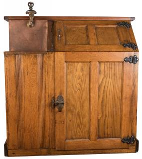 Appraisal: Antique Beer Serving Station Bar Circa Beautiful quarter-sawn wooden beer