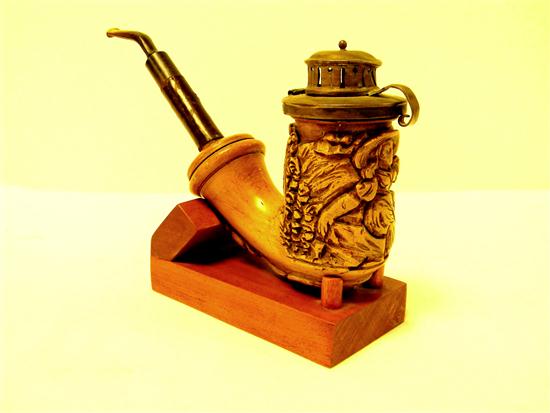 Appraisal: Meerschaum pipe with carved body with figure of a woman