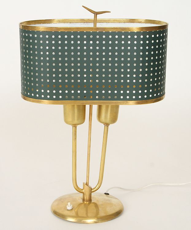 Appraisal: MID CENTURY MODERN BRASS PAINTED METAL TABLE LAMP A mid