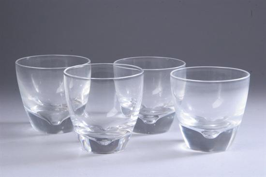 Appraisal: ELEVEN STEUBEN GLASS OLD FASHIONED GLASSES With original pouches and