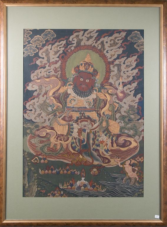 Appraisal: TIBET THANGKA OF VIRUPAKSA - TH C The Heavenly King