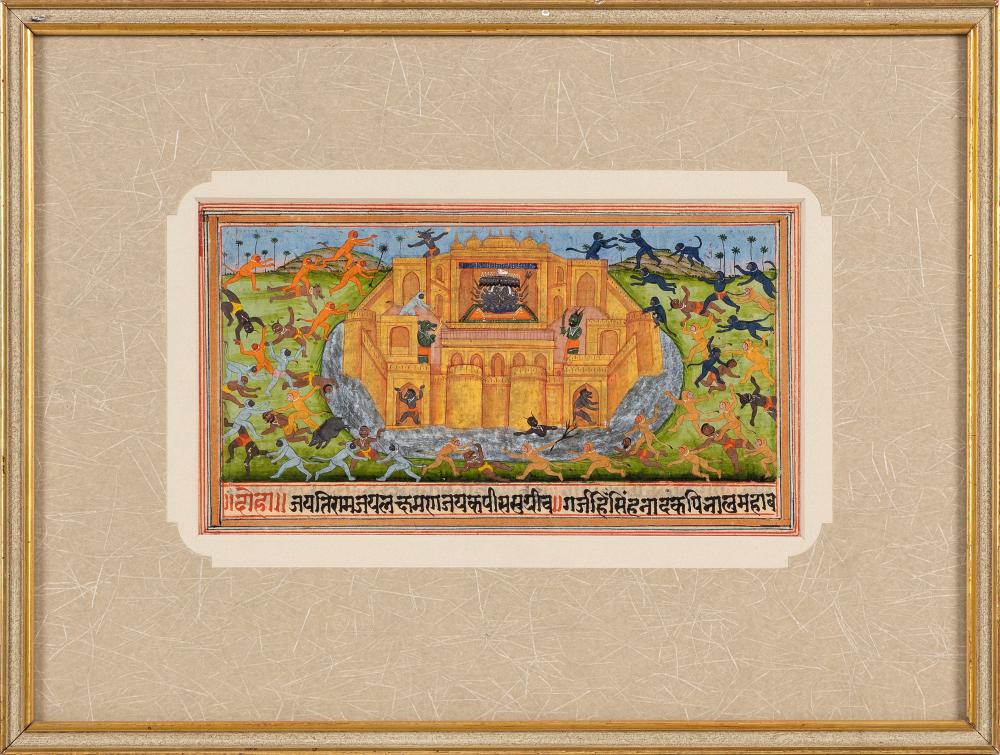 Appraisal: PERSIAN PAINTING TH CENTURY MIXED MEDIA ON VELLUM X FRAMED