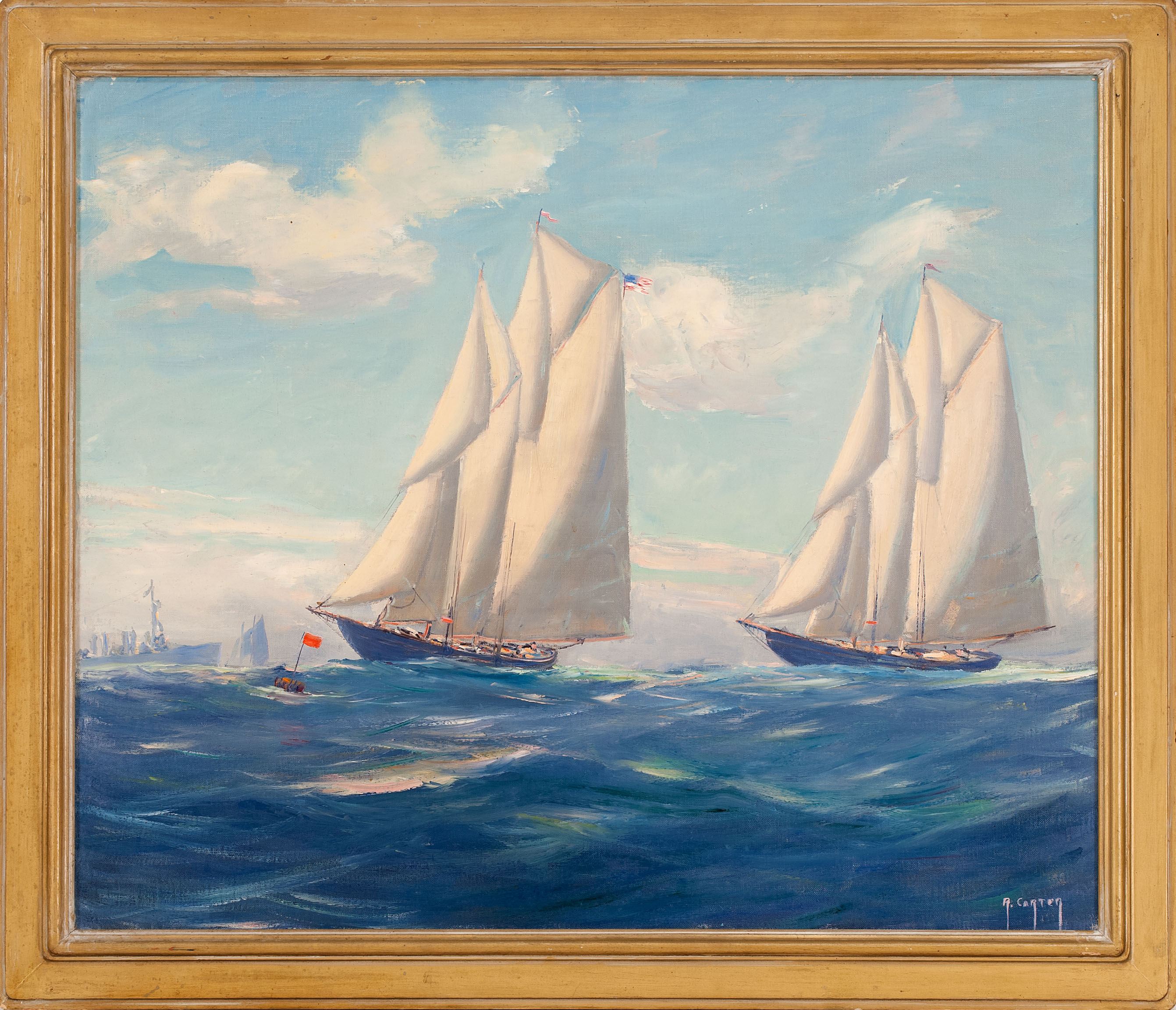 Appraisal: R CARTERAmerican th CenturyInternational Fisherman's Race Depicts the American schooner