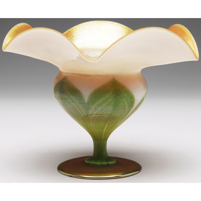 Appraisal: Nice L C Tiffany vase flower form in gold favrile