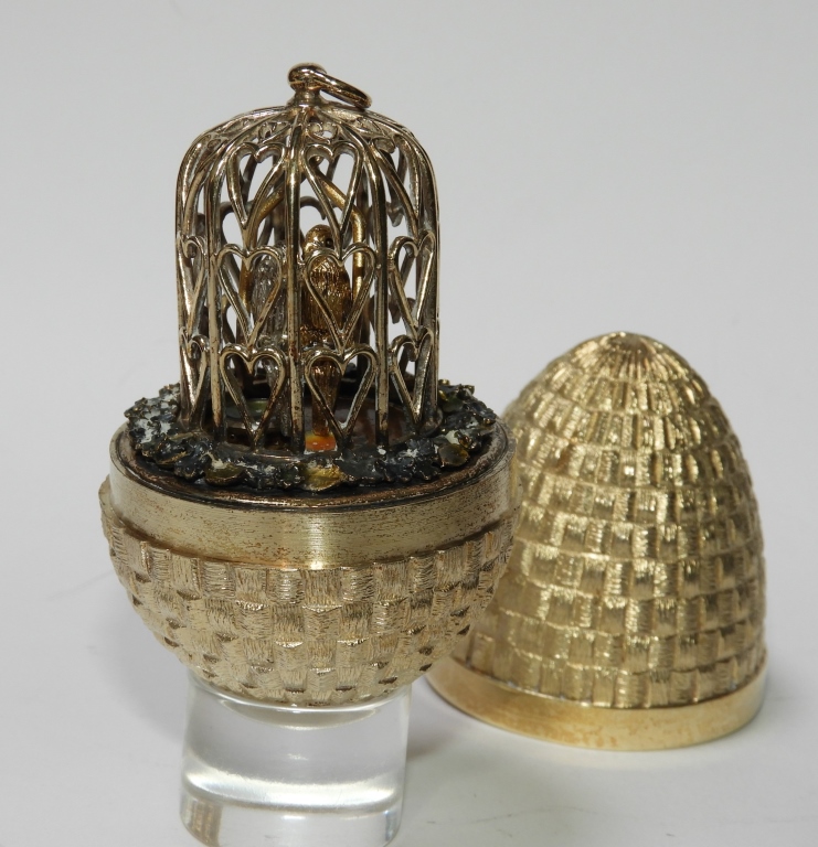 Appraisal: STUART DEVLIN GILT STERLING SILVER SURPRISE EGG England th Century