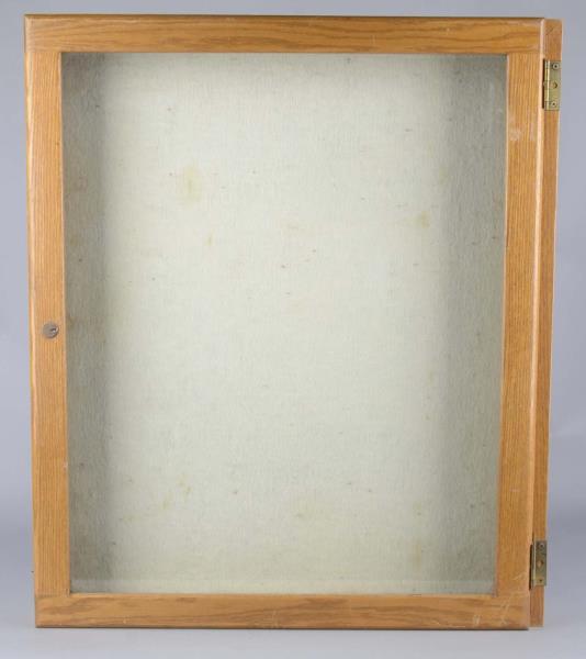 Appraisal: Wall Or Counter Top Oak Display Case Lockable but without