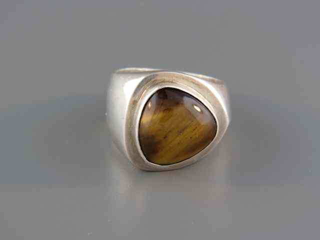 Appraisal: Tigereye Man's Ring large stone in heavy sterling silver grams