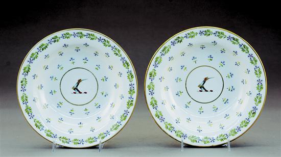 Appraisal: Chamberlain Worcester porcelain soup plates circa floral and foliate rim