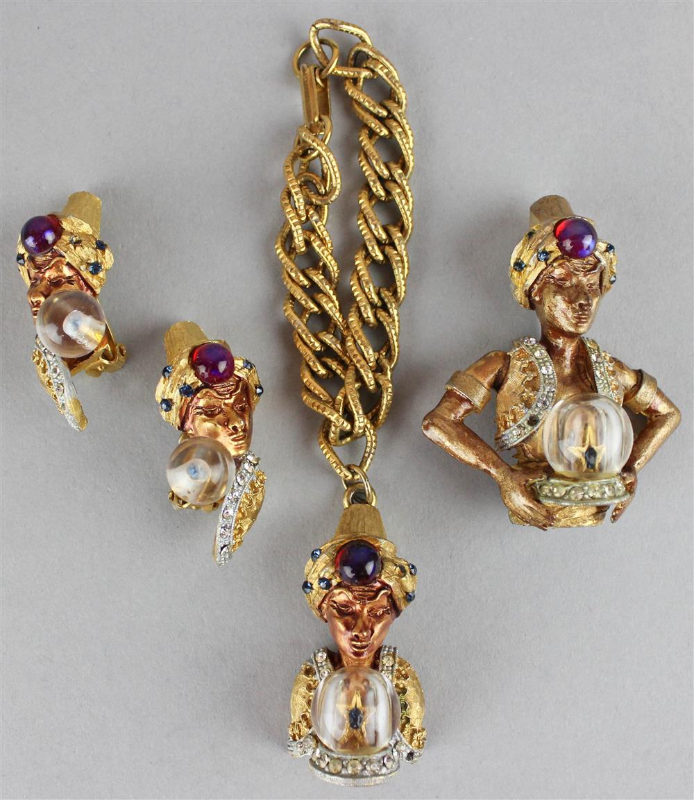 Appraisal: HAR PARURE FORTUNE TELLER SERIES MATCHING BROOCH BRACELET AND EARRINGS