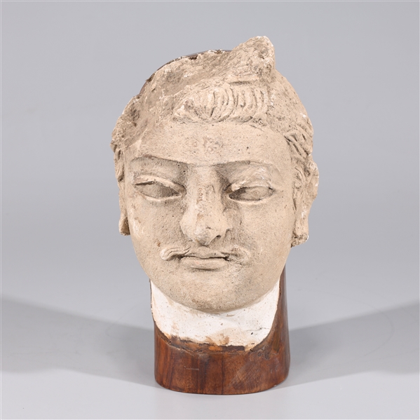 Appraisal: Antique Indian Gandharan clay head th century or earlier attached