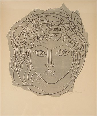 Appraisal: ERNI Hans Swiss - Medusa Lithograph '' x '' sight