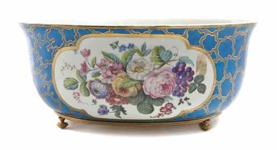 Appraisal: A Sevres Style Center Bowl of oval form having white