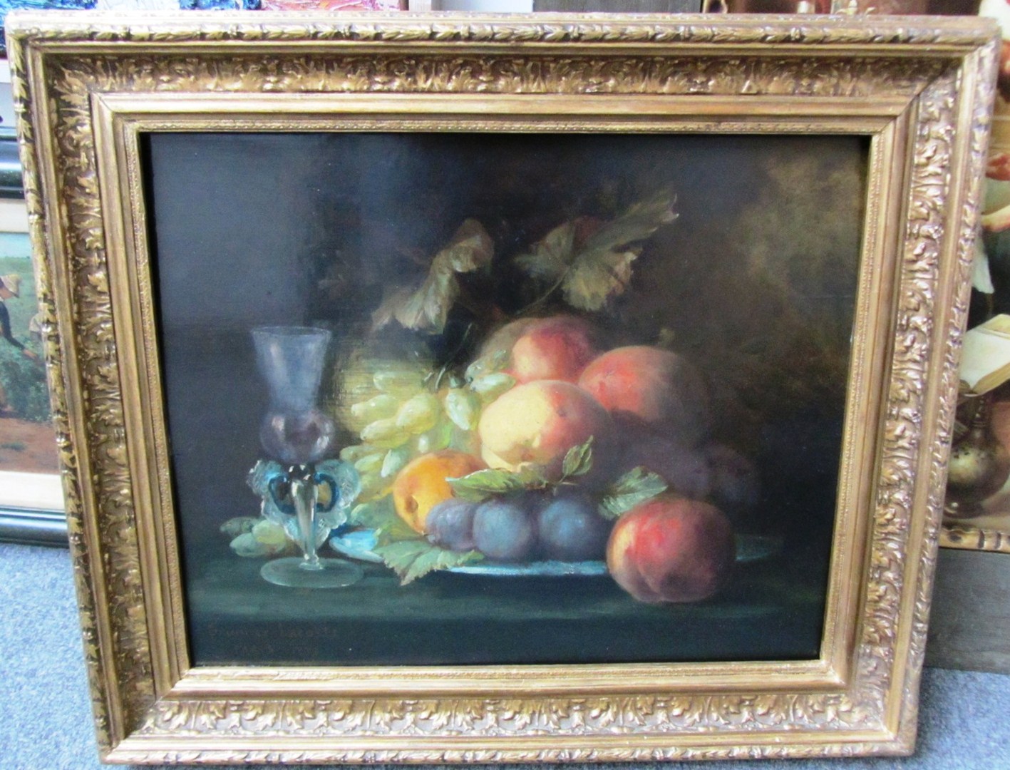 Appraisal: Emile-Henri Brunner-Lacoste - Still life of fruit oil on panel