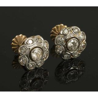 Appraisal: Diamond k Gold Earrings Pair of k gold earring containing