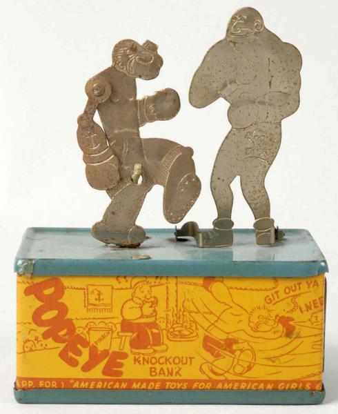 Appraisal: Tin Litho Marx Popeye Knockout Bank Toy Description American Original