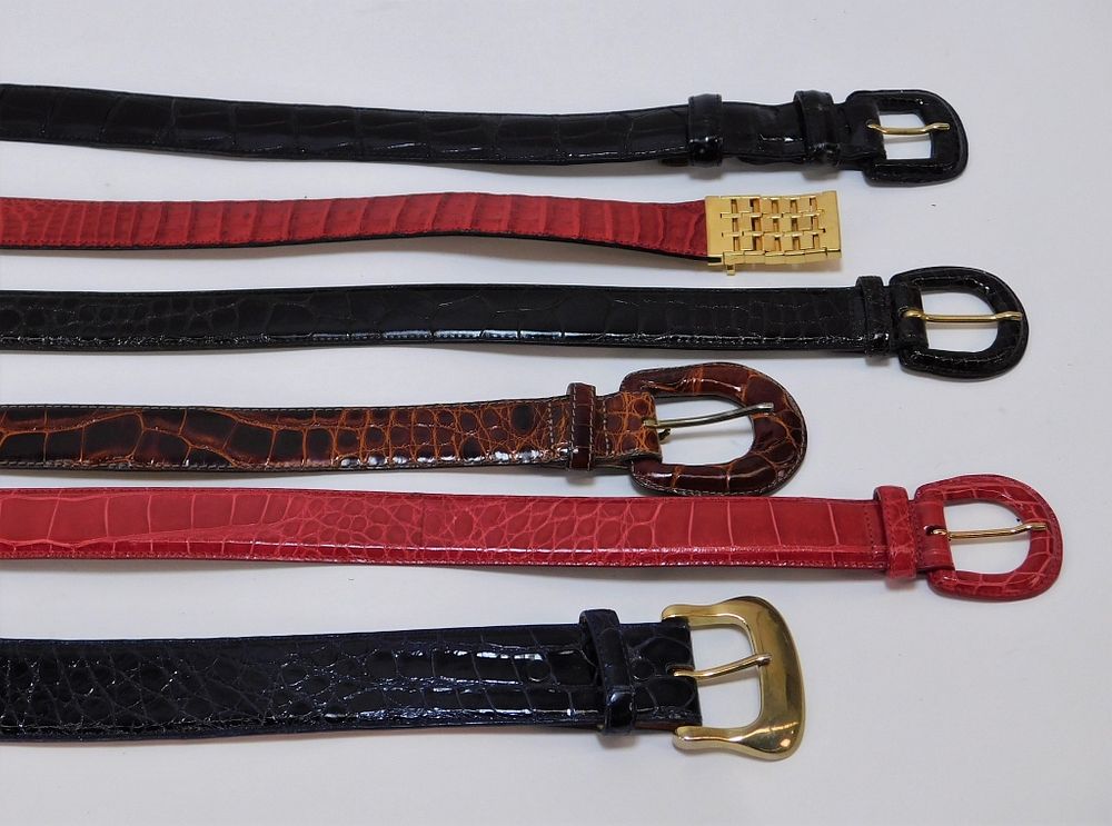 Appraisal: FINE American Alligator Crocodile Lady's Belts United States Europe th