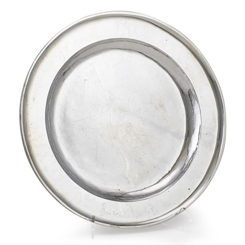 Appraisal: W W DODGE HANDWROUGHT SILVER SALVER Condition Report