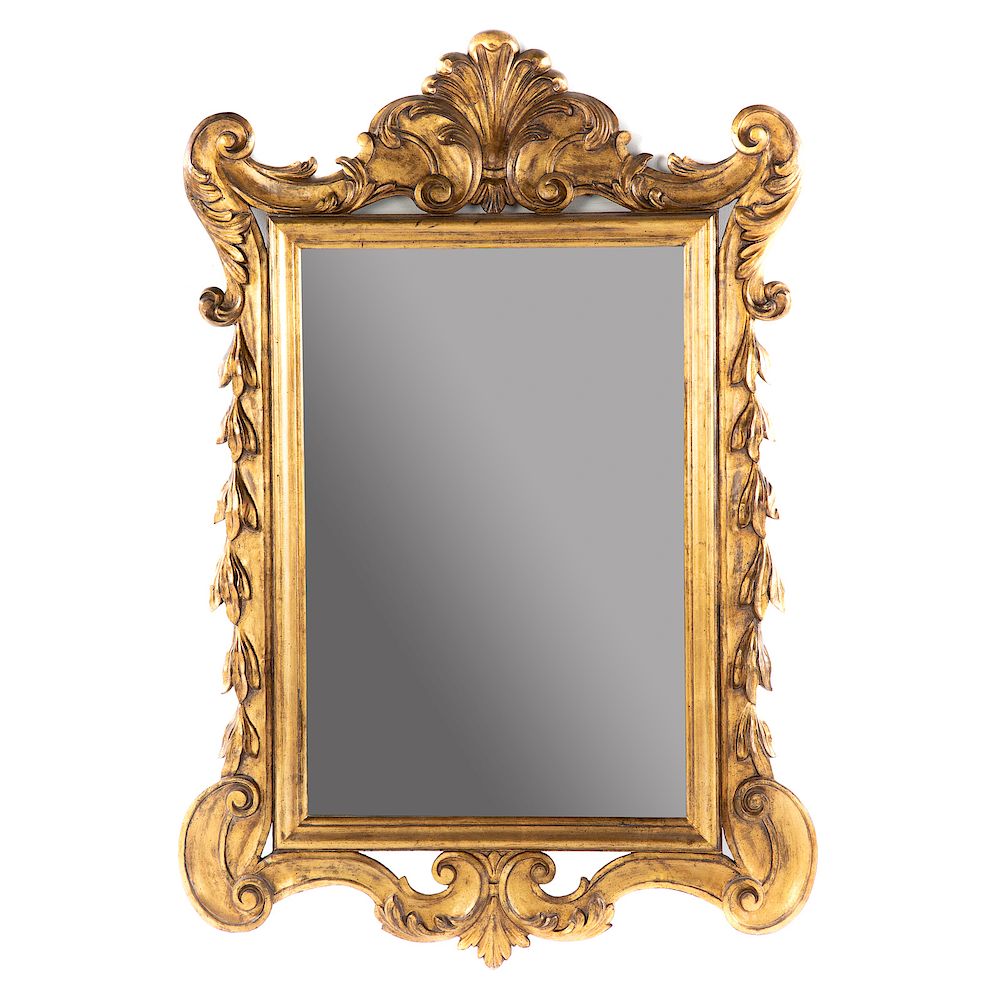 Appraisal: Neoclassical Style Gilt Framed Mirror th century inch openworked carved