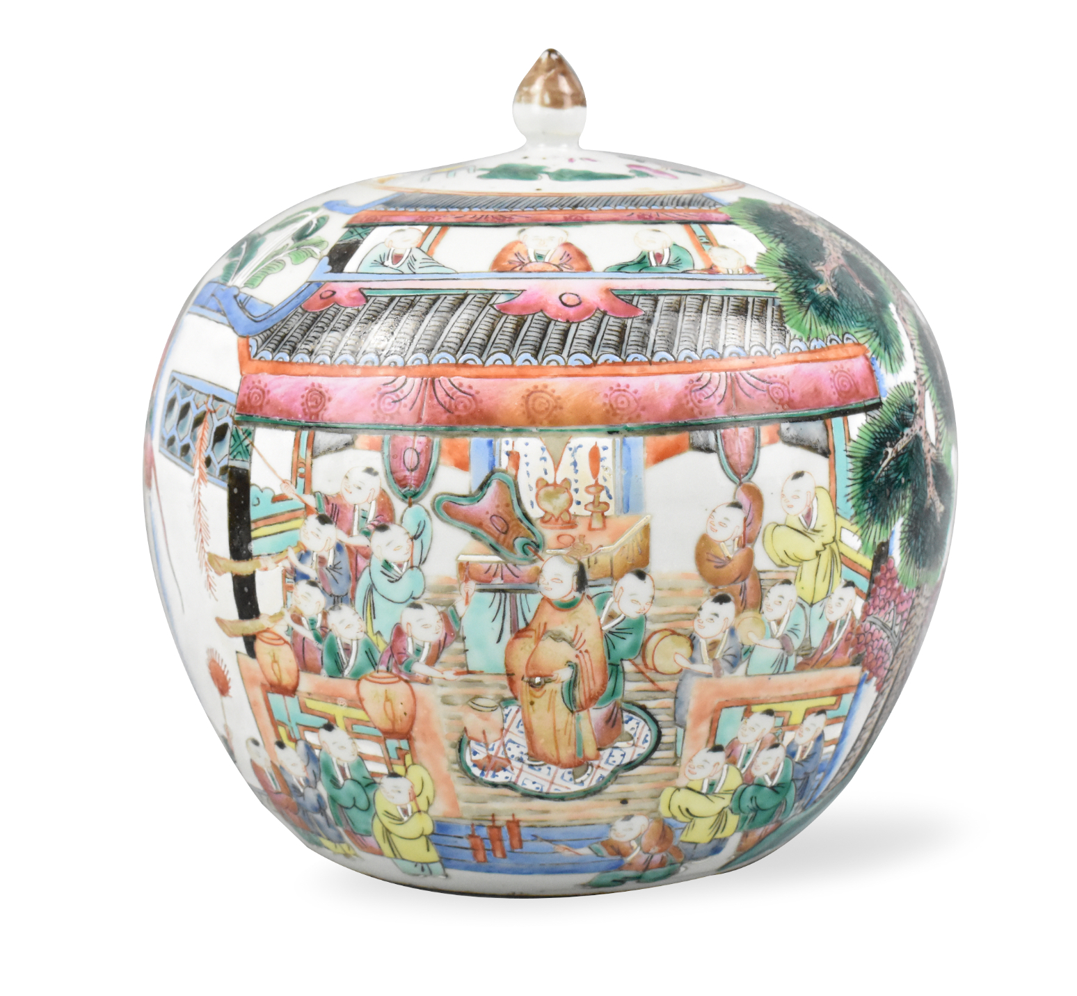 Appraisal: A Chinese famille rose covered jar with dragon and children