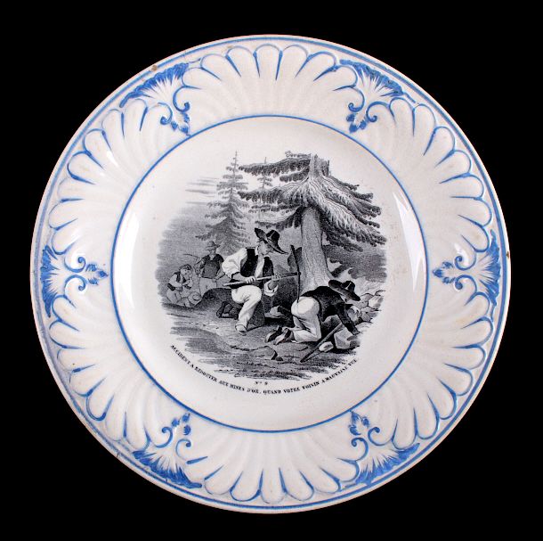 Appraisal: c California Gold Rush Plate from France This lot features