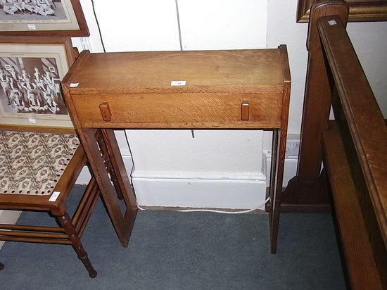 Appraisal: AN ARTS AND CRAFTS OAK HALL TABLE fitted one drawer