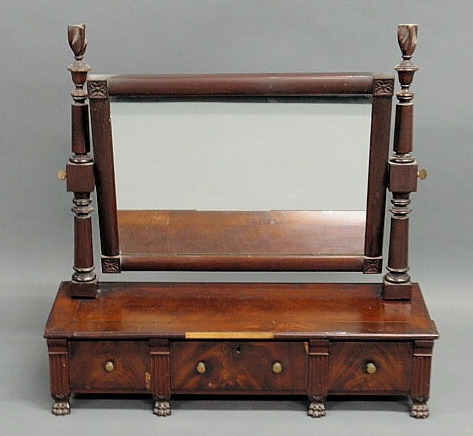 Appraisal: Empire mahogany shaving stand h x w x d