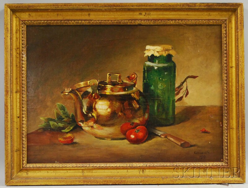 Appraisal: Dutch School th Century Still Life with Tea Kettle and