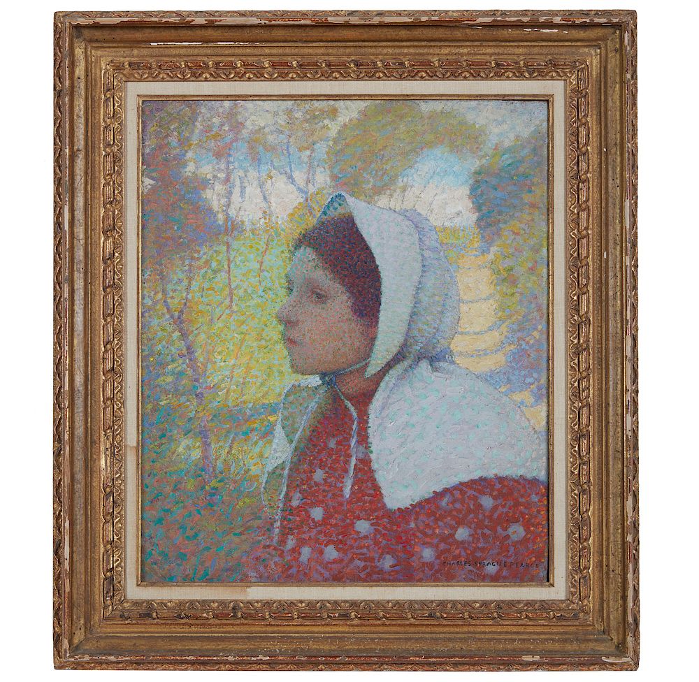 Appraisal: Charles Sprague Pearce - Painting Brittany Woman Framed Charles Sprague