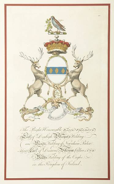 Appraisal: After Joseph Edmondson Heraldic Crests Etchings with handcoloring on laid