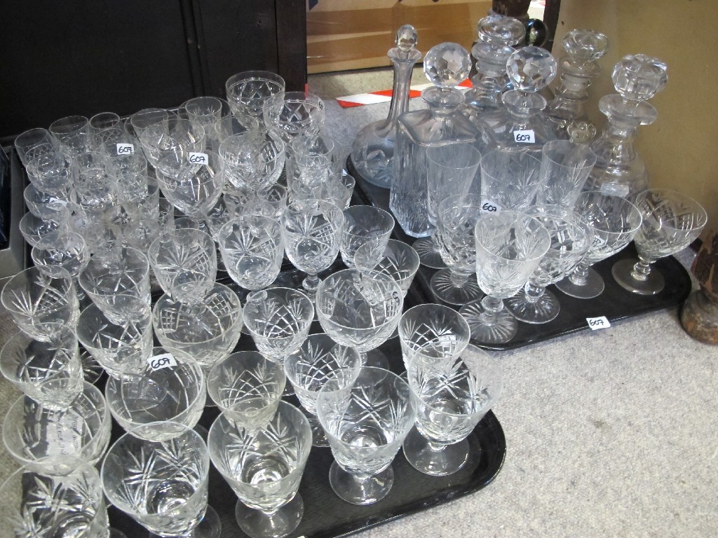 Appraisal: Three trays of assorted crystal and cut glass Edinburgh glasses