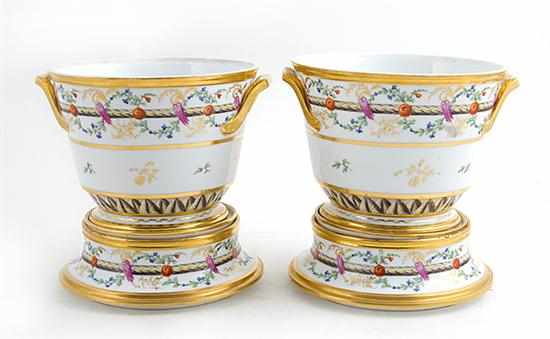 Appraisal: Pair Paris porcelain fruit coolers or ice pails th century