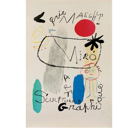 Appraisal: Joan Miro POSTER FOR EXHIBITION FOR GALERIE MAEGHT Color lithograph