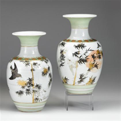 Appraisal: Large pair of Japanese studio porcelain vases signed early th