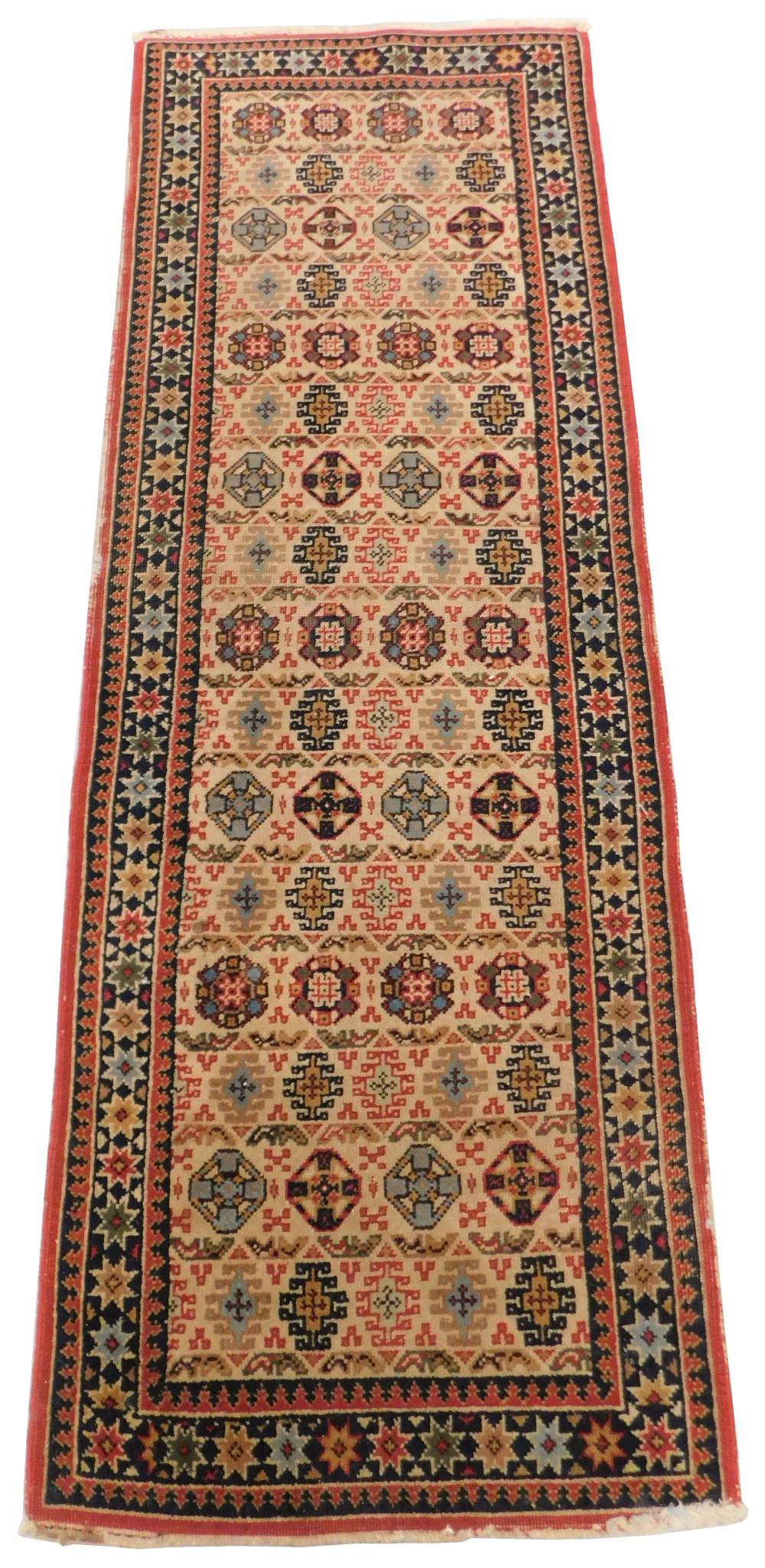 Appraisal: RUG Modern Caucasian-style runner ' x ' wool on cotton