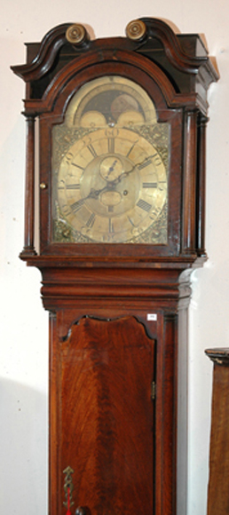 Appraisal: A GEORGE III FLAME MAHOGANY LONGCASE CLOCK A Lewis Frodsham