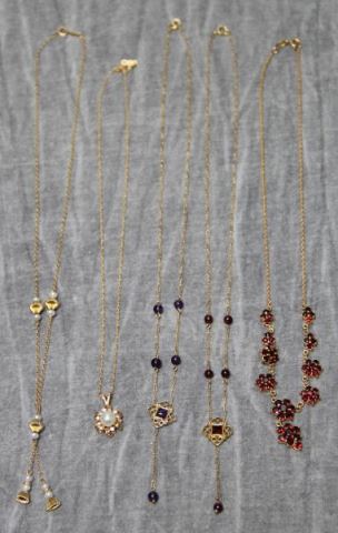 Appraisal: JEWELRY Grouping of kt Gold Necklaces Includes a kt yellow