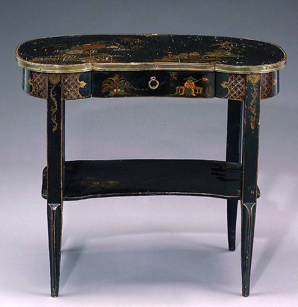 Appraisal: A Louis XV XVI style gilt metal mounted and lacquered