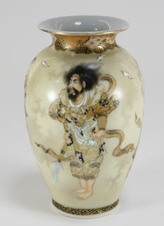 Appraisal: FINE Japanese Satsuma Porcelain Diminutive Vase JAPAN MEIJI PERIOD A